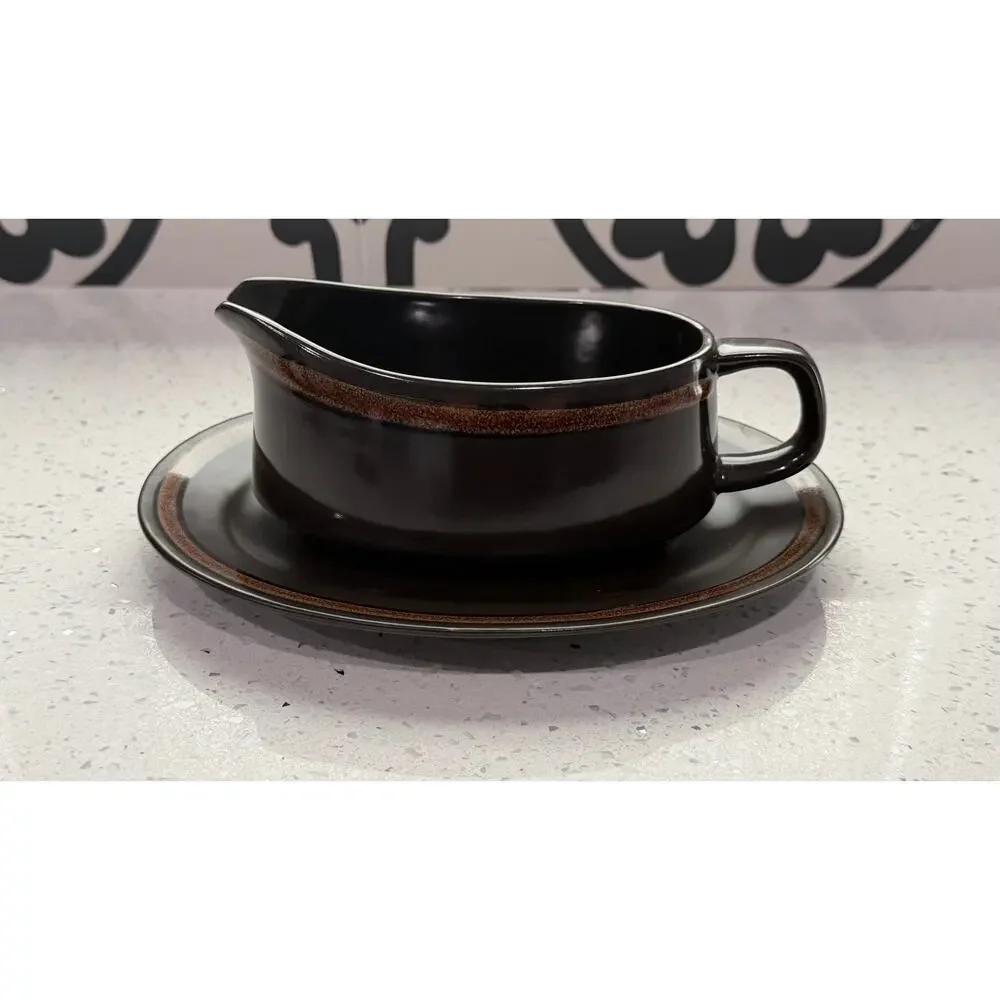 Vintage Collectible Mikasa Majorca Pattern Gravy Boat and Dish Set MCM Decor